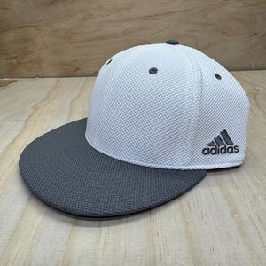 NEW L/XL adidas Flat Brim Flexfit Fitted Cap Hat Blank White Gray